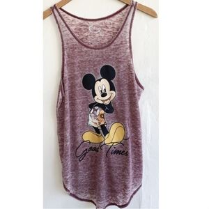Disney "Good Times" Mickey Mouse Burnout Purple Tank Top Junior's XXL Plus Size